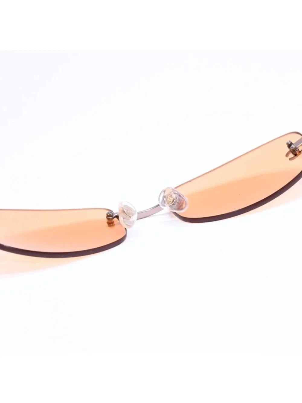 Chanel Rimless Sunglasses Side CC Logo Metal Orange 19 Eyewear